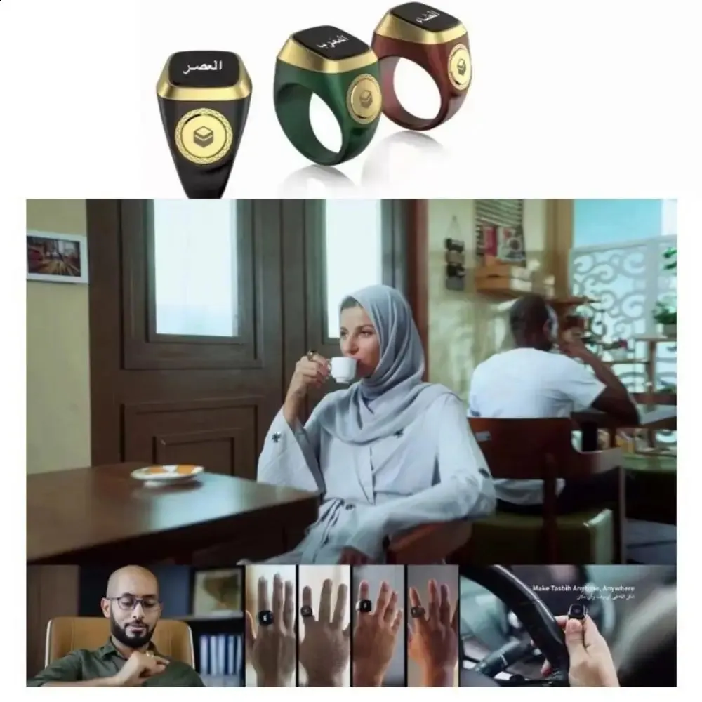 RYRA Iqibla APP Smart Digital Ring WIFI5.1 Metal OLED Ecran Android IOS1. Memento de vibrații pentru contorizarea timpului_voghion.com