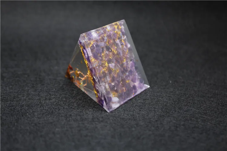 Coliere cu pandantiv Orgonit piramidă 5cm 7Chakra artizanat bijuterii rășină cristal Lapis farmec adunarea norocului ajută la calmare_voghion.com