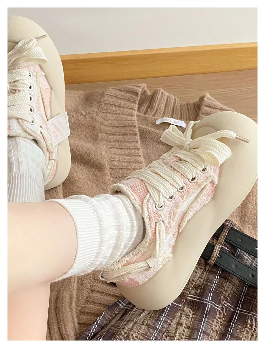 Damen Freizeitsneaker Mit Dicker Schleife Und Weicher Sohle_voghion.com