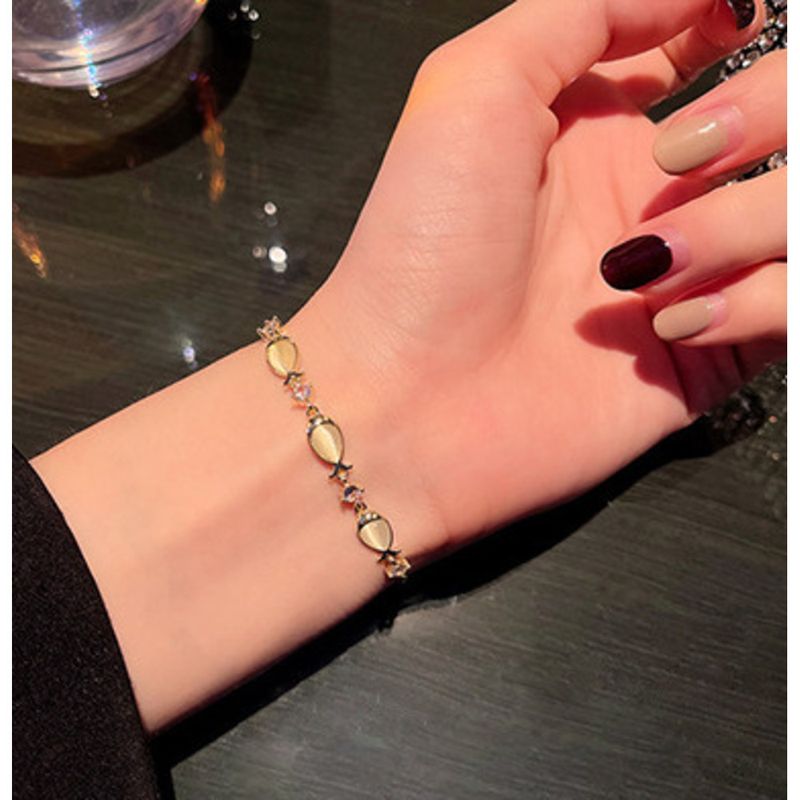 Koean Peal Female Instagam Style, High End, Small And Popula Titanium Steel Bacelet, Couple Handsting,_voghion.com