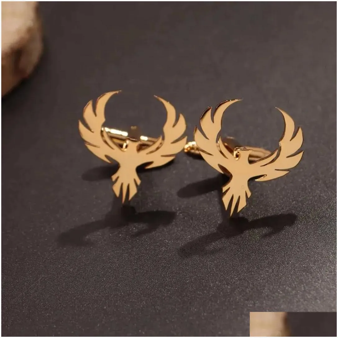 Gemelli da uomo in acciaio inossidabile con leone, aquila, croce, distintivo Sikh, spilla per camicia da sposa, consegna a domicilio Dhtzw_voghion.com