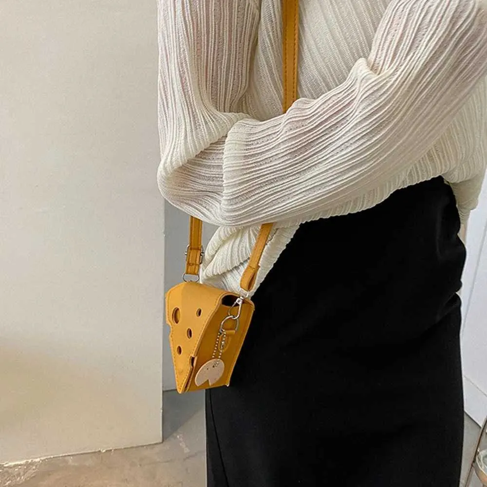 Set borse a tracolla a forma di formaggio per donna mini borsetta_voghion.com