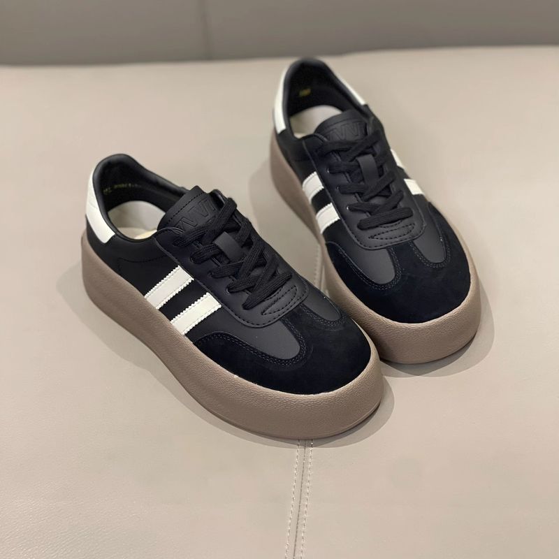 Damenschuhe mit dicker Sohle, deutsches Training, Frühjahr 2024, neue Schuhe aus echtem Leder mit weicher Unterseite, vielseitige, bequeme weiße Freizeitschuhe_voghion.com