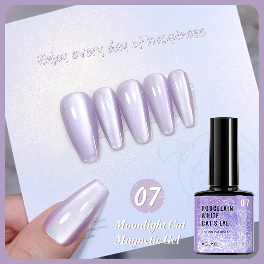 Nails Art & Tools New autumn and winter porcelain white moonlight cat's eye whitening nail polish glue flash nail salon dedicated_voghion.com