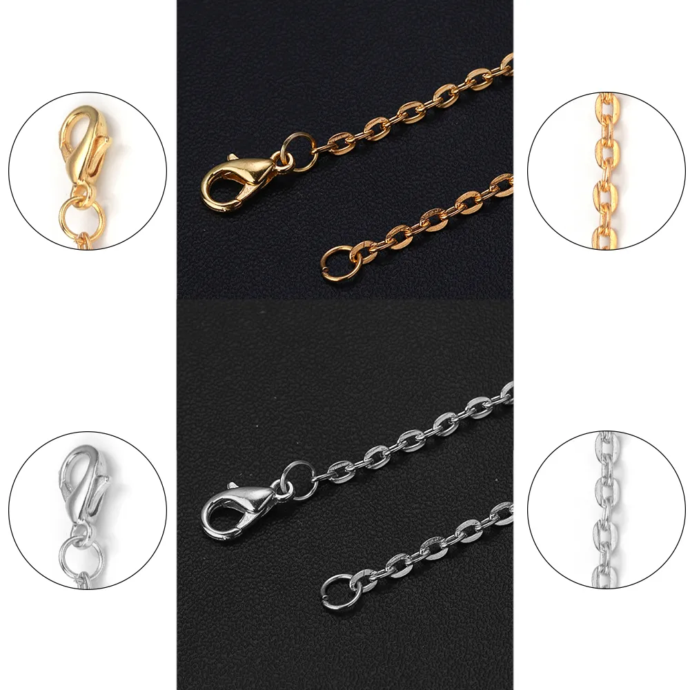 Catene 6 pz/lotto Collana a croce piatta Catena fai da te Ciondolo Link per donne Uomini Gioielli Regali Creazione_voghion.com