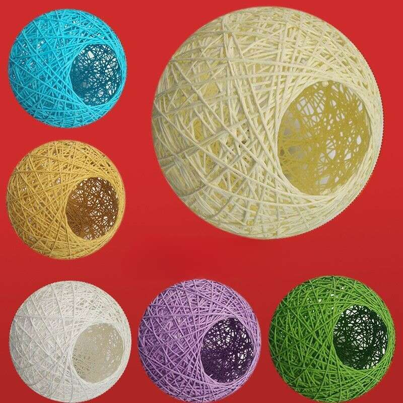 【 5671 People's Collection 】 Lampshade, Rattan Ball Fabric Shell, DIY Accessories, LED Light Bulb,_voghion.com