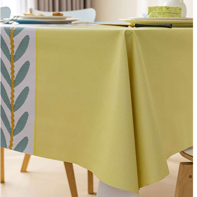 Ins Style Fabric, Waterproof, Grease-proof, Non-washable Tablecloth, Rectangular PVC Tablecloth, Household Netting, Black Tea Cloth_voghion.com