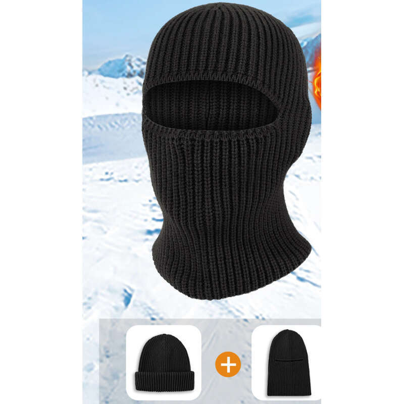 autumn And Winter Knitted Outdoor Thick Cycing Warm Mask, Men's Doube-ayer Skiing Dua-use Cod Hat, New_voghion.com