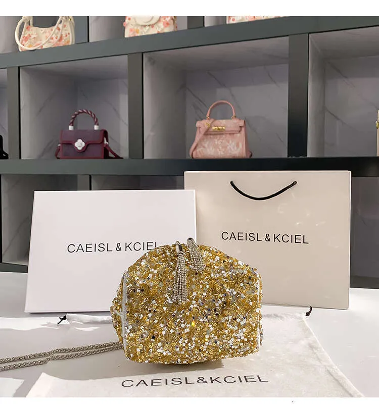 Borsa a mano da donna in metallo con paillettes lucide e glitterate, pochette da sera, borsa a secchiello per feste di nozze, borsa a tracolla_voghion.com