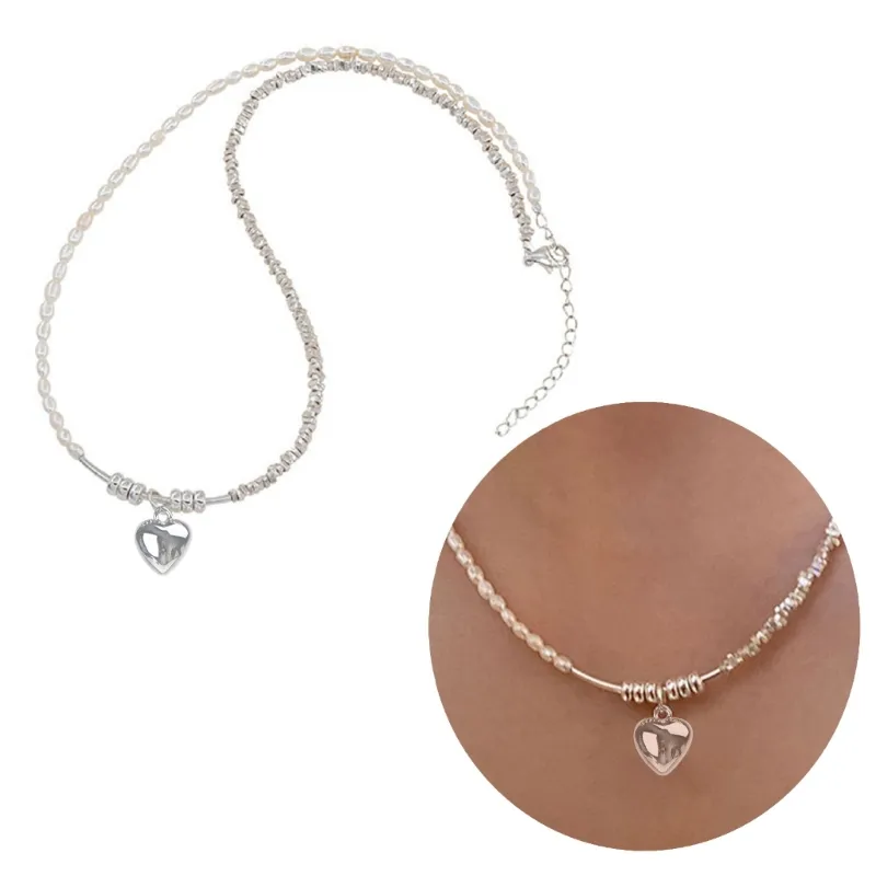 Chains Sweet Cool Heart Stackable Necklace Temperament Clavicle Chain Collar_voghion.com