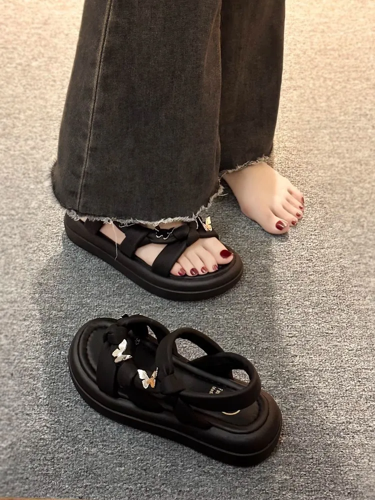 Roman Style Butterfly Sandals Comfortable Beach Shoes For Summer_voghion.com