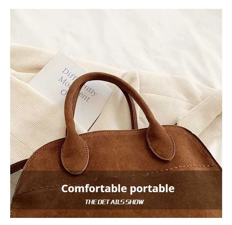 Designer Retro Suede Shoulder Bag Large Capacity Handbag Fashion_voghion.com