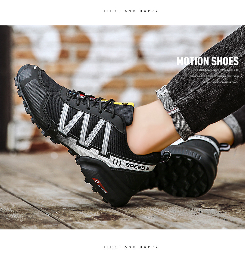 Men Hiking Sneakers Climbing Lace Up Trekking Outdoor Mountain Bike Flat Sport Cycling Shoes Breathable_voghion.com