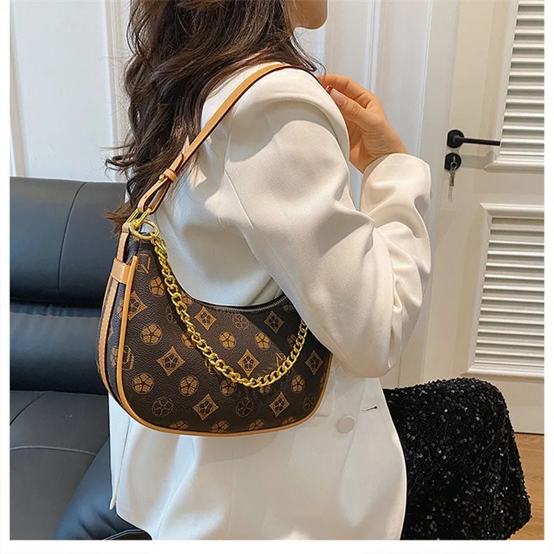 Designer Women's Armpit Bag High-end Texture Printed Shoulder Bag_voghion.com