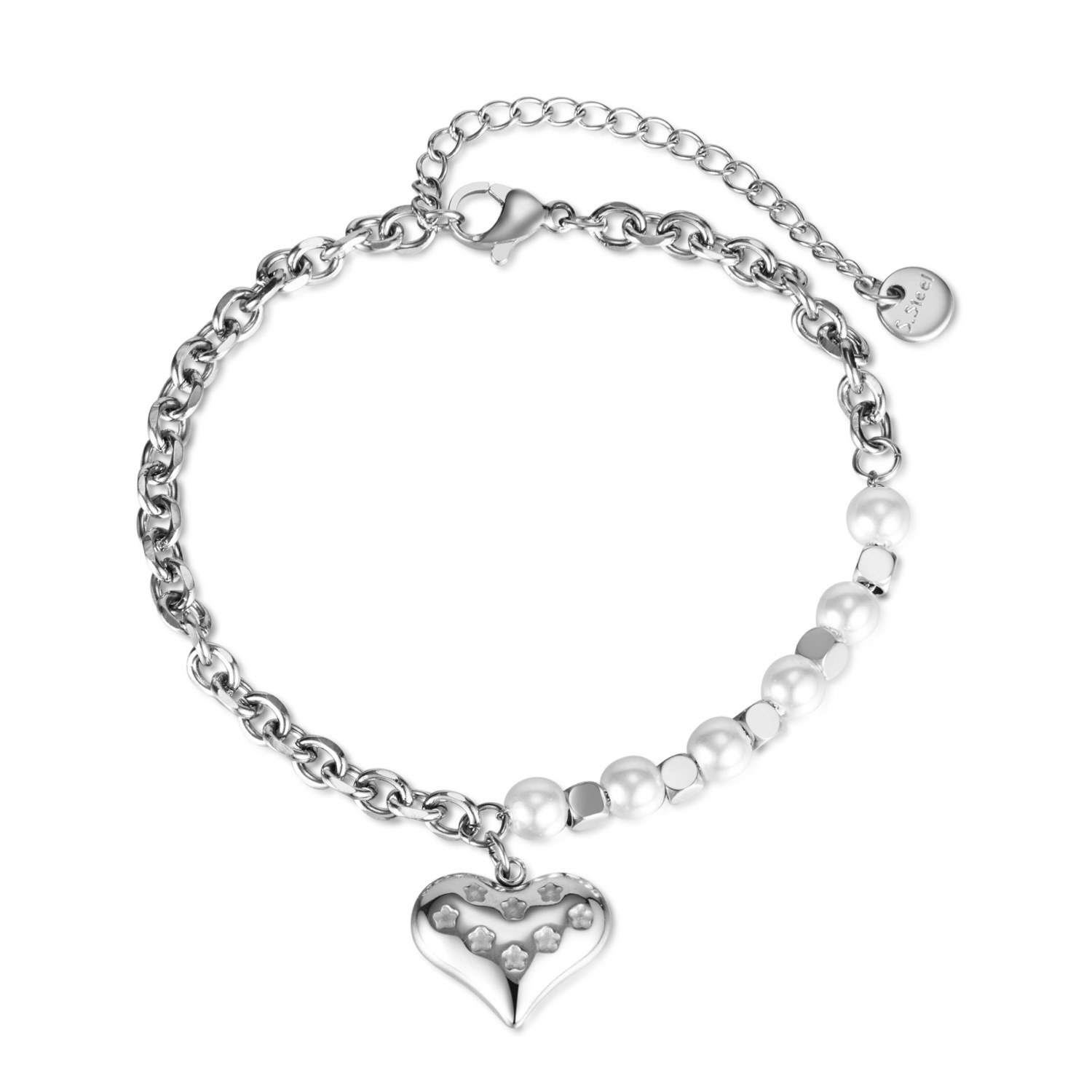 Braccialetto di perle leggero ed elegante per le donne, accessori versatili di alta gamma per gioielli a forma di cuore di nicchia della moda francese_voghion.com