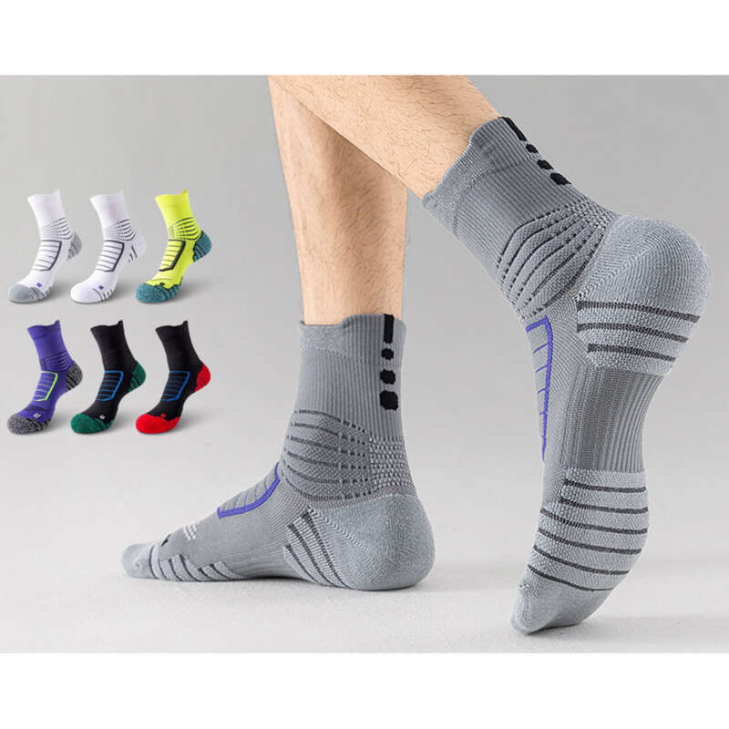 Sports Socks Men, Spring Autumn Styles, Mid Tube Sweat Absorbing And Anti Slip Towel Bottom, Specifically Designed For_voghion.com