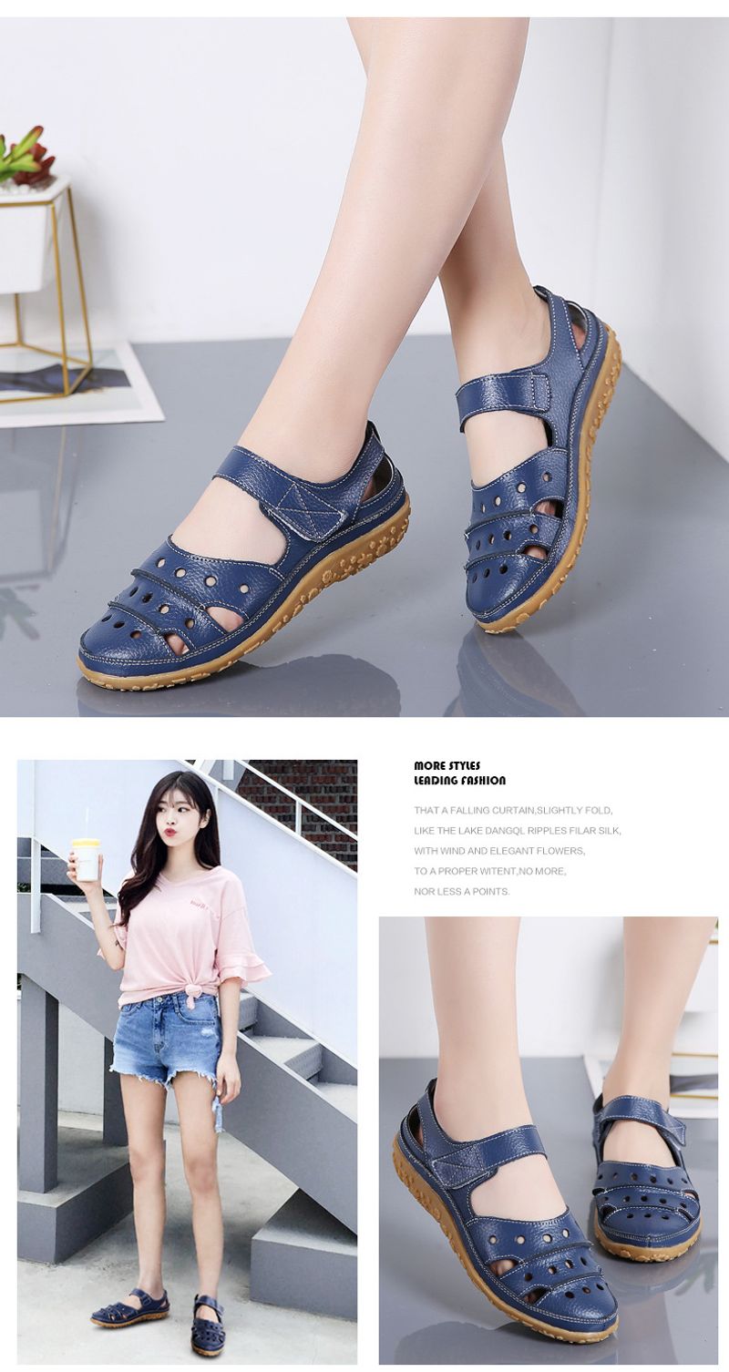 Lefu Summer New Sandals Hollow Hole Mom's Γυναικεία Μονά Παπούτσια_voghion.com