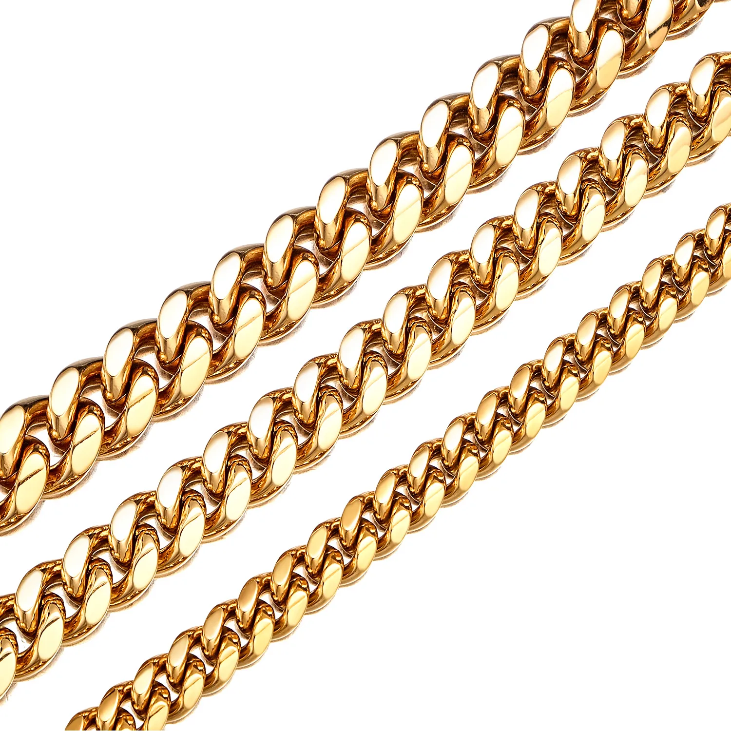 8mm-14mm Hip Hop Sainless Seel Miami Cuban Link Kette Halskette Voll 5A Zirkon Verschluss Gold Plaed Zubehör Schmuck_voghion.com