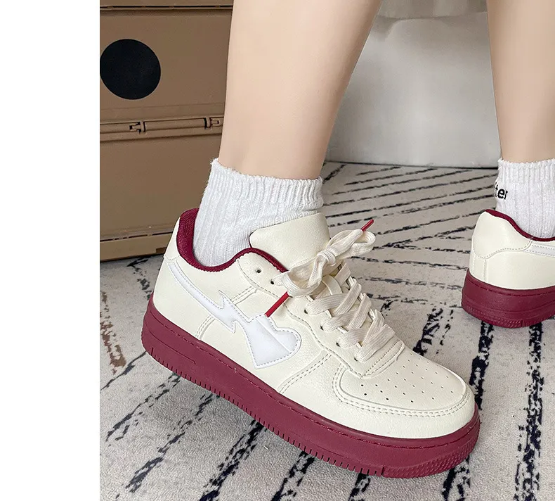 Thick Soled Low Cut Round Toe Board With Mesh Breathability Retro Casual Comfort Anti Slip Wear Resistant Sports Shoes_voghion.com