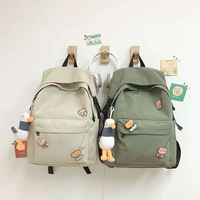 Große Kapazität Nylon Schulranzen Junior Schultern High School Studenten Einfache Freizeit Rucksack_voghion.com