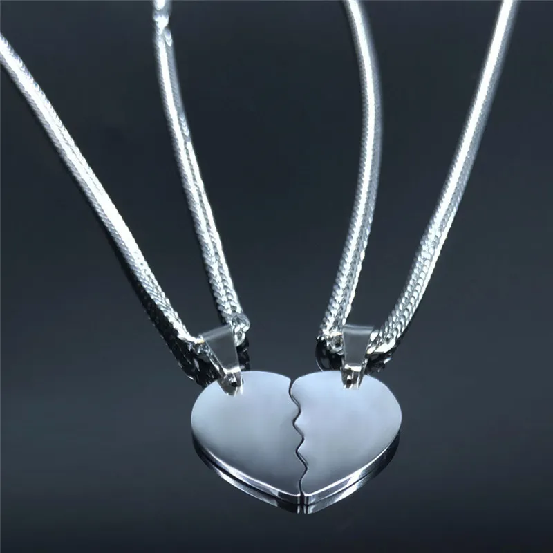 Colliers pendentifs 2pls You Are My Person Collier couple en acier inoxydable femmes hommes couleur argent bijoux Cadenas_voghion.com