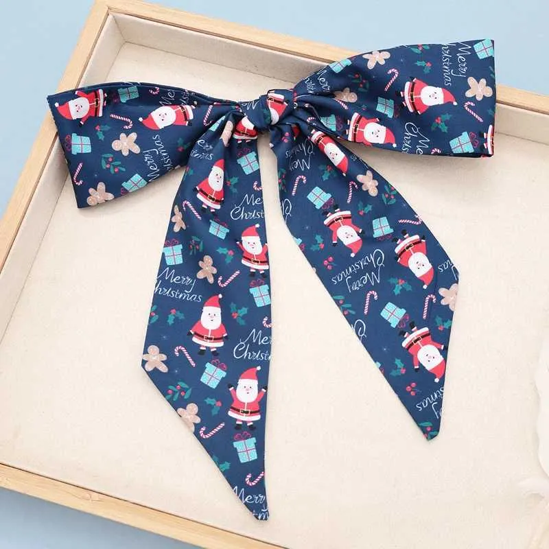 Coffret cadeau avec ruban et nœud pour foulard en soie de la série Noël Y241121_voghion.com