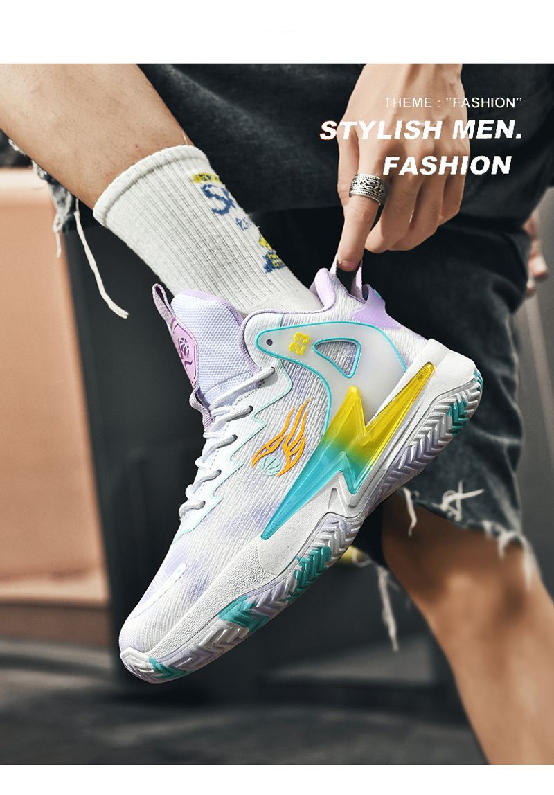 Basketballschuhe für Männer und Frauen Paare Mesh-Gewebe atmungsaktive rutschfeste rosa Sneakers_voghion.com