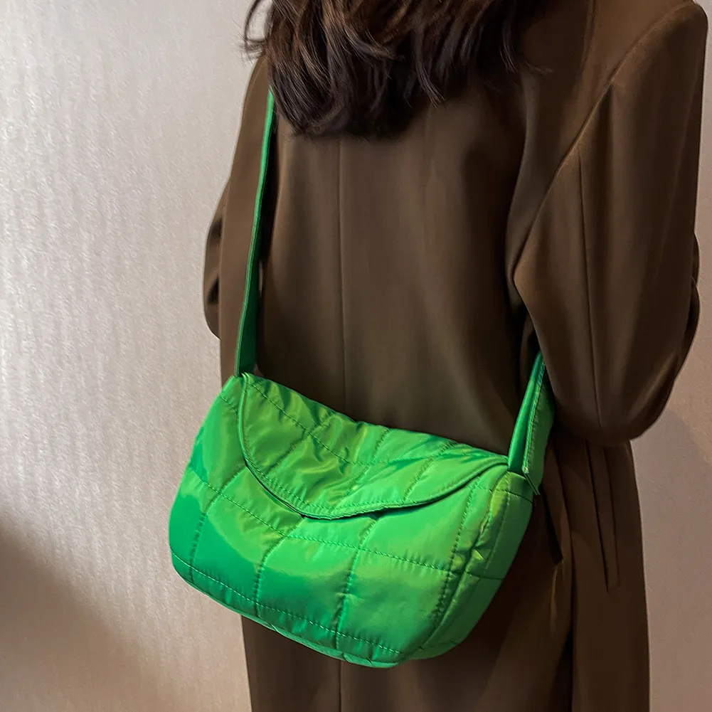 Sacs messager tendance pour femmes, sac à main en coton matelassé, couleur unie, motif losange, poche à rabat, léger_voghion.com