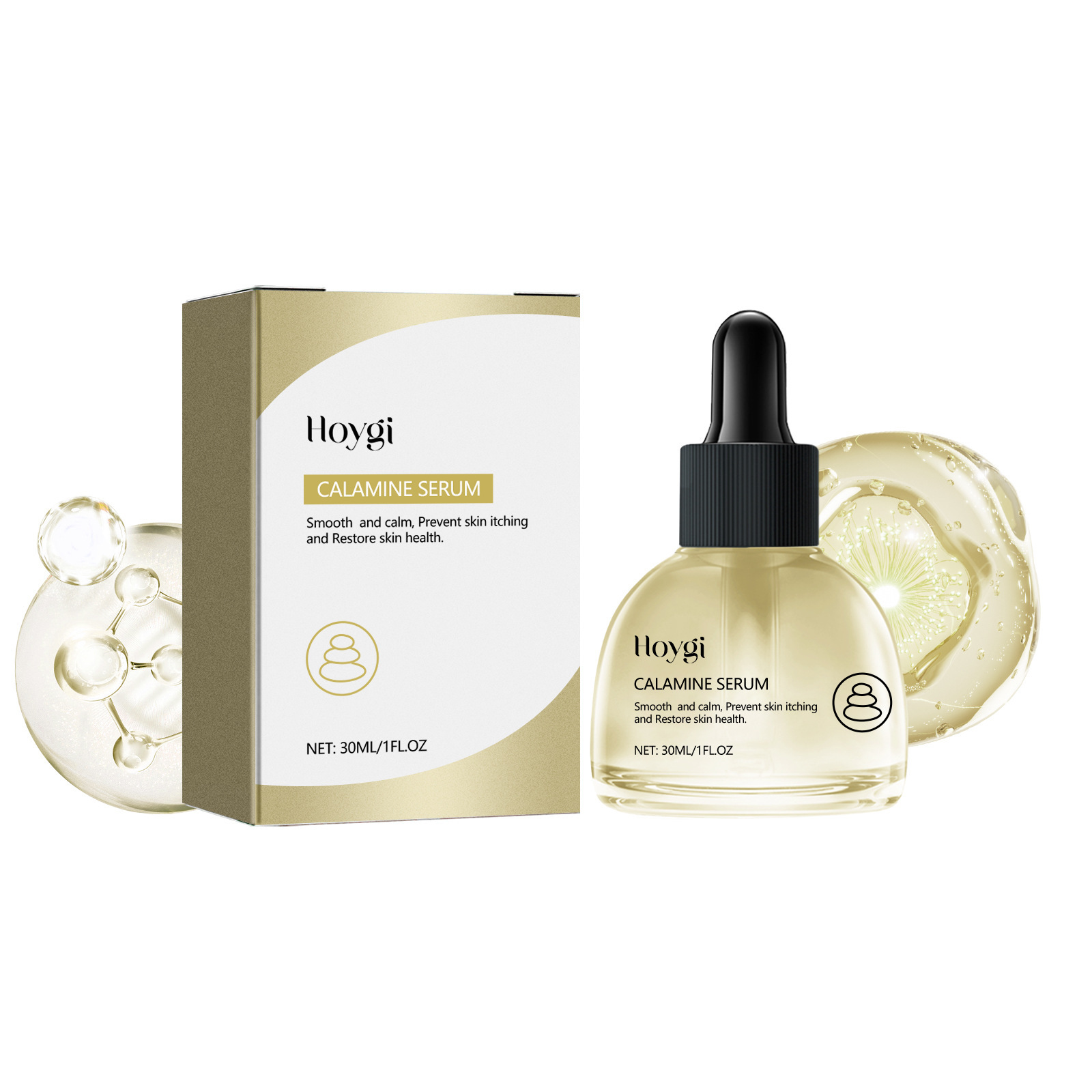 Esența facială de calamină Hoygi îmbunătățește uscăciunea, aspectul tern al pielii, acneea, hidratează și conferă volum pielii._voghion.com