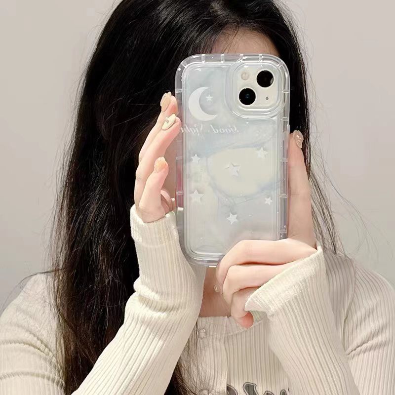 Realme Note 50 10 9 8 PRO 5G C55 C53 C51 C35 C33 C31 C30 C30S C25Y C21Y C20 C11 8i 7i 7 C25 C12 C15 Narzo 50 50i 50A Funda blanda con airbag y estrellas lunares_voghion.com