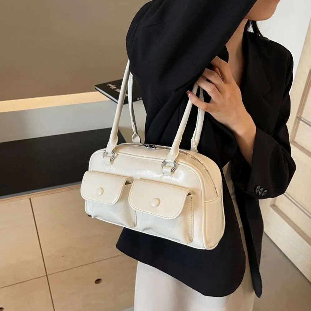 Borsa a tracolla in stile coreano, grande capacità, retrò, da ascella, casual, alla moda, in pelle, con doppia tasca, da viaggio_voghion.com