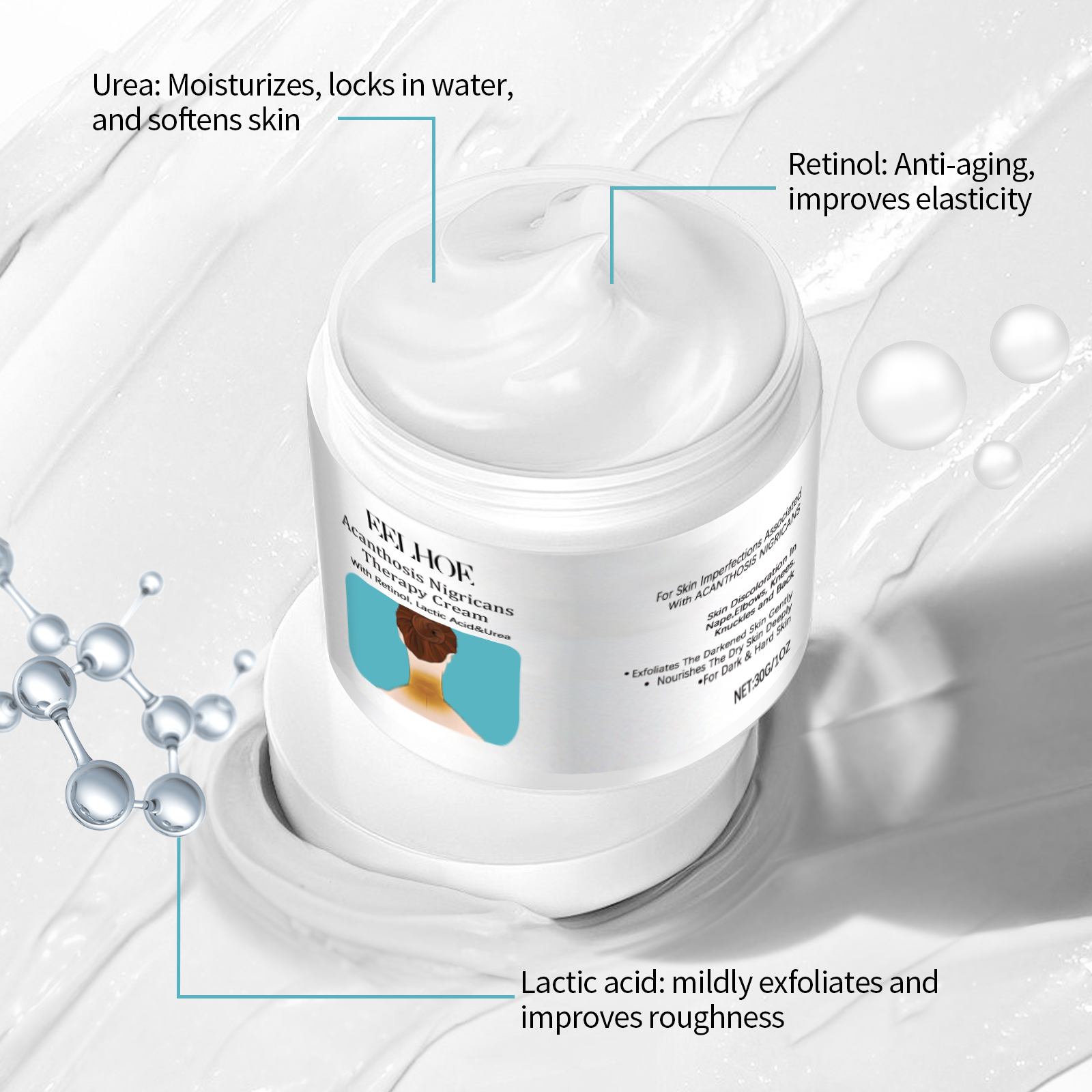 EELHOE Black Acanthosis Skin Repair Set For Repairing Blackened Armpits, Arms, Knees And Joints, Moisturizing And Whitening Body Care Cream_voghion.com