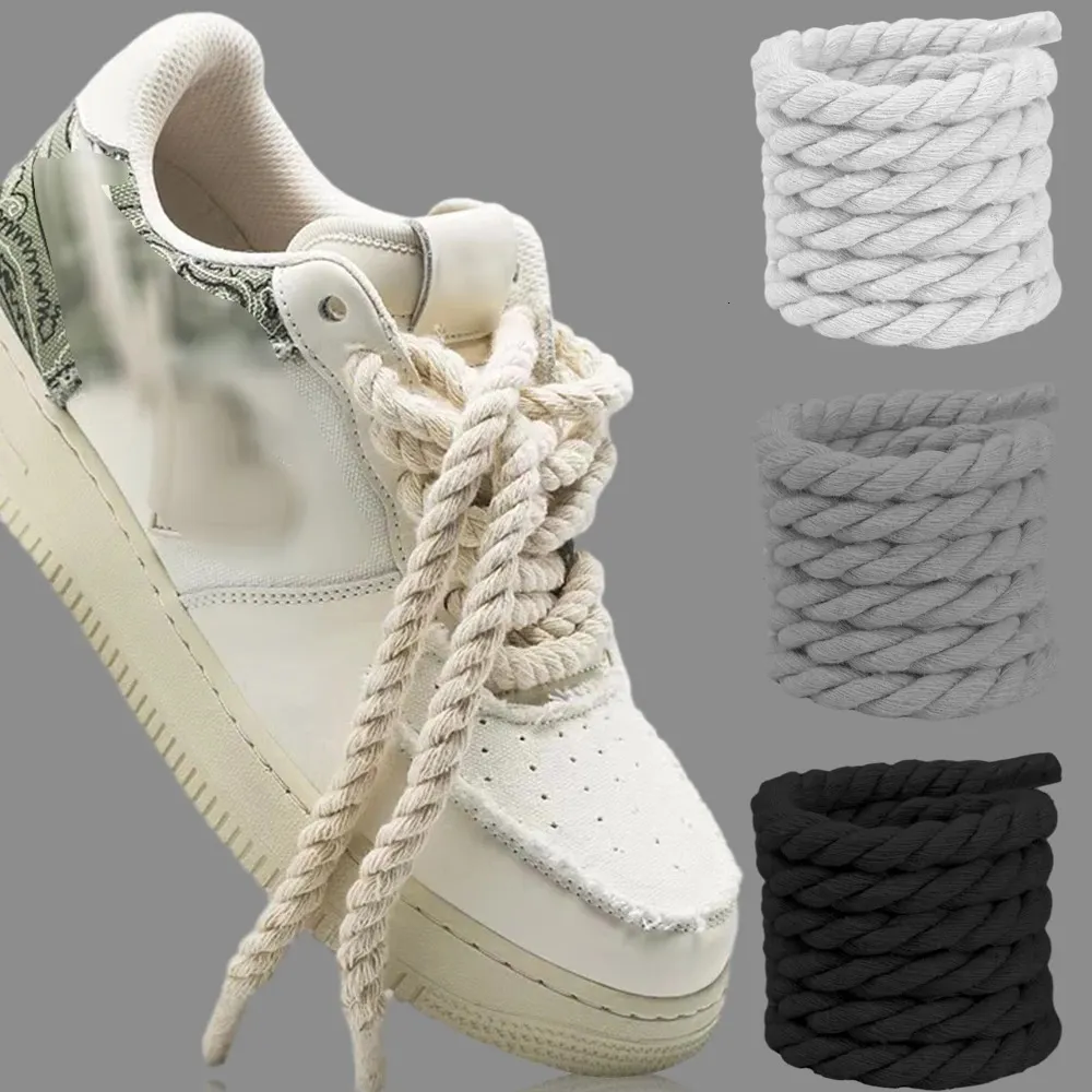Parti di scarpe Accessori 2 PZ 120160CM Cotone spesso e intreccio Corda intrecciata Lacci delle scarpe grassetto Donna Uomo Sneakers basse Tela_voghion.com