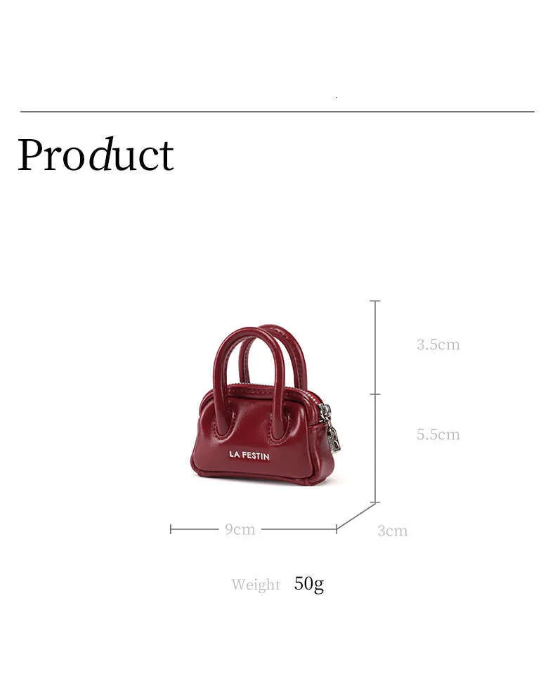LA FESTIN Mini Auricolare Originale 2024 Nuovi Accessori Piccola Borsa Pendente in Pelle da Donna_voghion.com