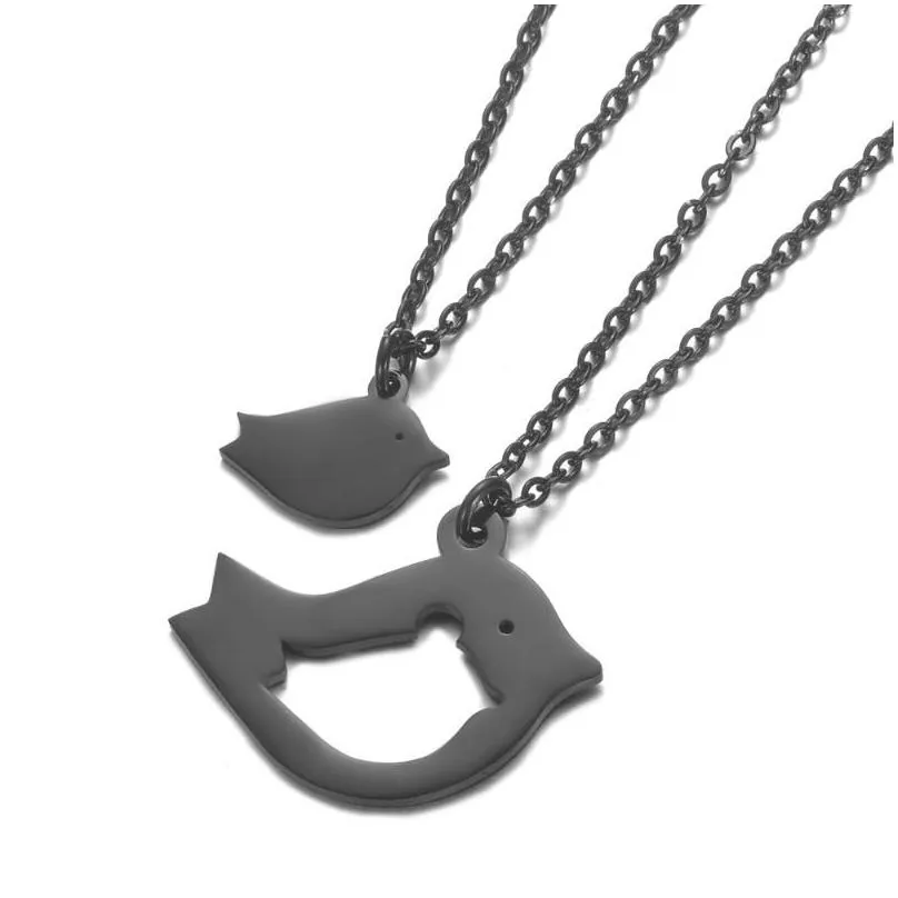 Mutter Duechter Vogel Halskette Aus Edelstahl Schmuck_voghion.com
