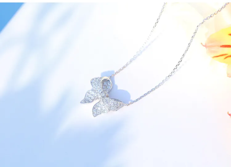 Collana con ciondolo a fiocco carino alla moda, brillante, in argento sterling, con fiocco, firmata Sailormoon, girocollo, da donna, unica_voghion.com