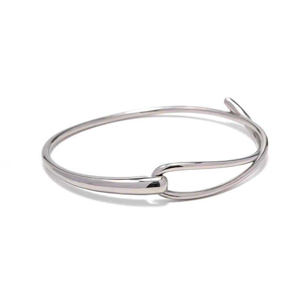 Stainless Steel Cuff Bangle Gold Plated Statement Bracelet_voghion.com