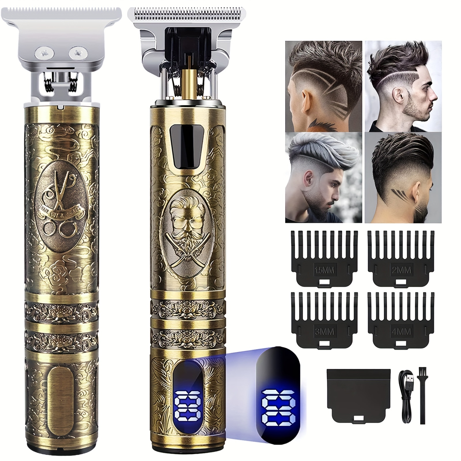 High Quality Electric Shaver LED Display, Beard Trimmer, USB-C Charge, Wireless Long Hair Cutter, Hair/Beard Trimmer Set