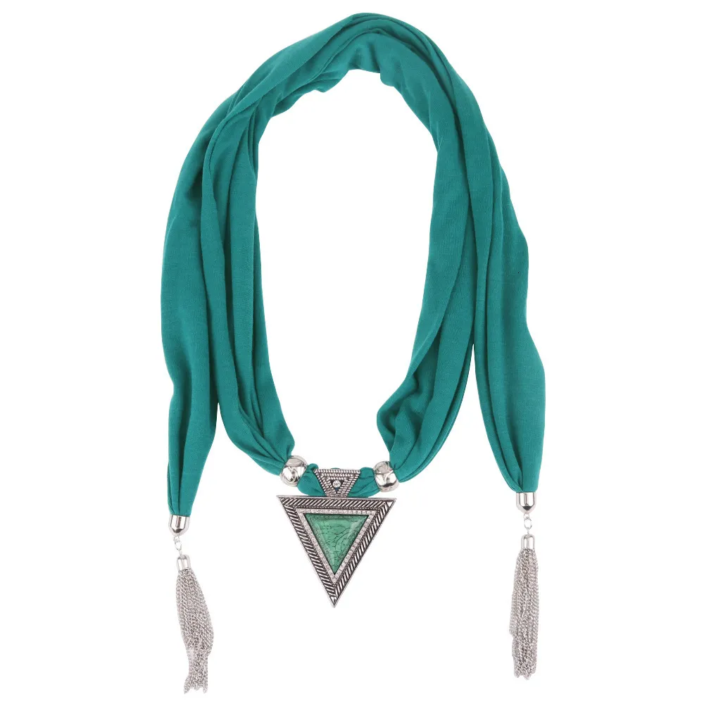 Collier et écharpe à pendentif tricolore en alliage de résine pour femme_voghion.com