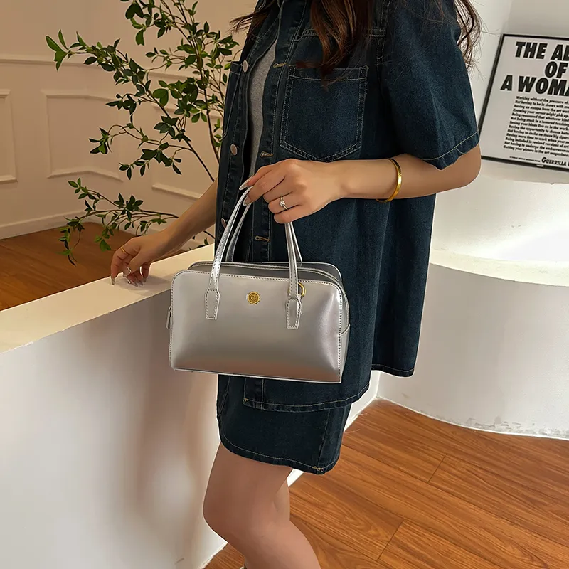 Kordelzug Kleine PU Leder Umhängetaschen Mit Kurzen Griff Für Frauen 2024 Sommer Koreanische Mode Schulter Dame Handtaschen_voghion.com