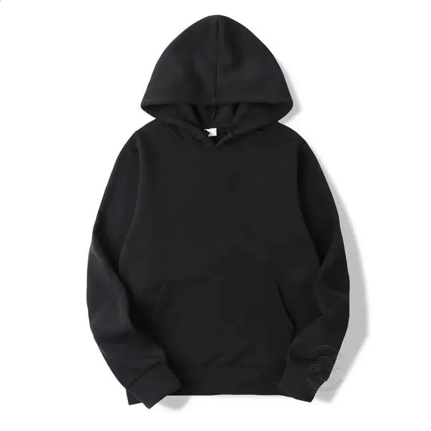 Trendy Loose Outono Inverno Homens e Mulheres Fleece Sports Sweatshirt Cor Sólida Pullover Casal Moda Hoodie S-3XL_voghion.com