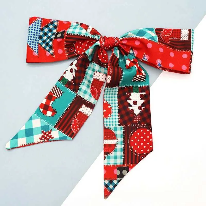 Coffret cadeau avec ruban et nœud pour foulard en soie de la série Noël Y241121_voghion.com