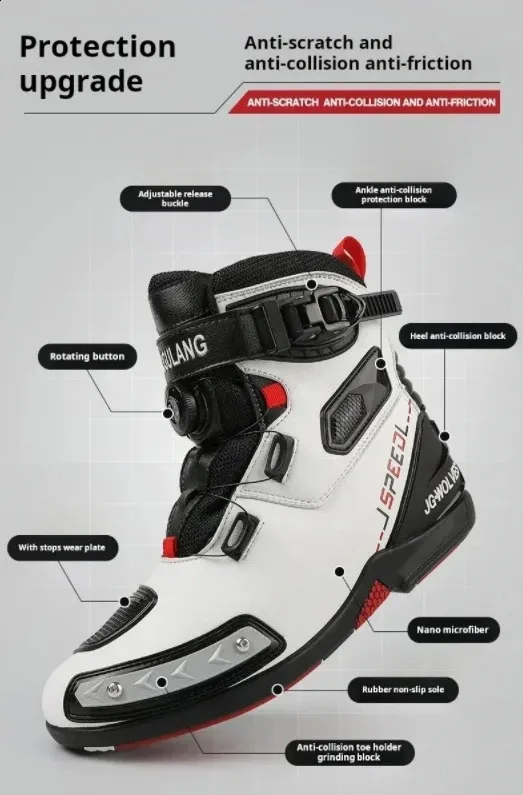 mens leather breathable anti slip wear-resistant rider boots motorcycle racing ankle length shoes 241105_voghion.com
