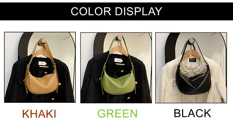 Geantă de umăr pentru femei, geantă de mână din piele naturală cu 3 straturi cu fermoar, geantă de mână din piele de vacă, geantă crossbody pentru femei, geantă de mână Hobos Messenger Tote_voghion.com
