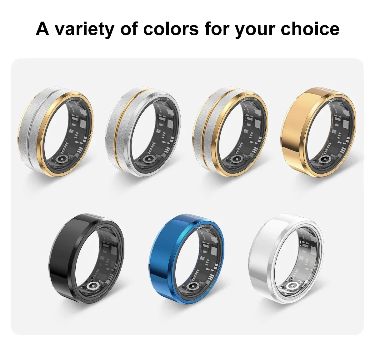 Smart Bracelet Heart Rate Monitoring Waterproof Blood Oxygen Sleep Sport Health Tracker Finger Digital Ring 240730_voghion.com