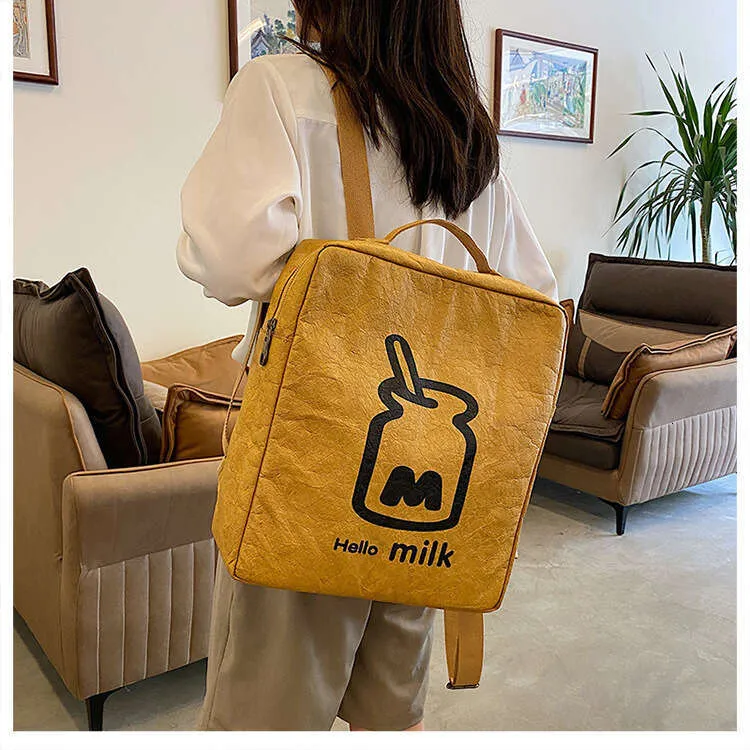 Waterproof Pu Leather Women's Backpack Square Shoulder Bag Retro_voghion.com