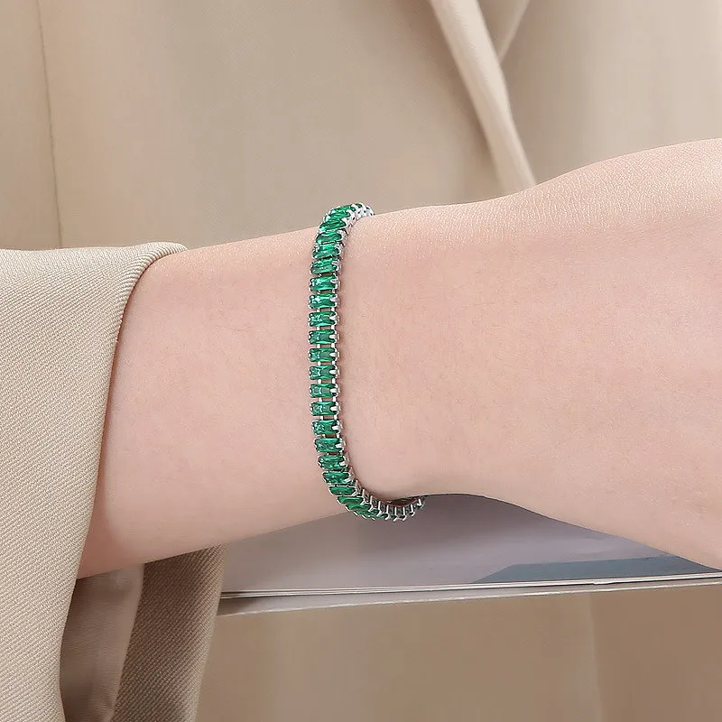 Exquisite Zircon Link Bracelet In Gold Stainless Steel Finish_voghion.com