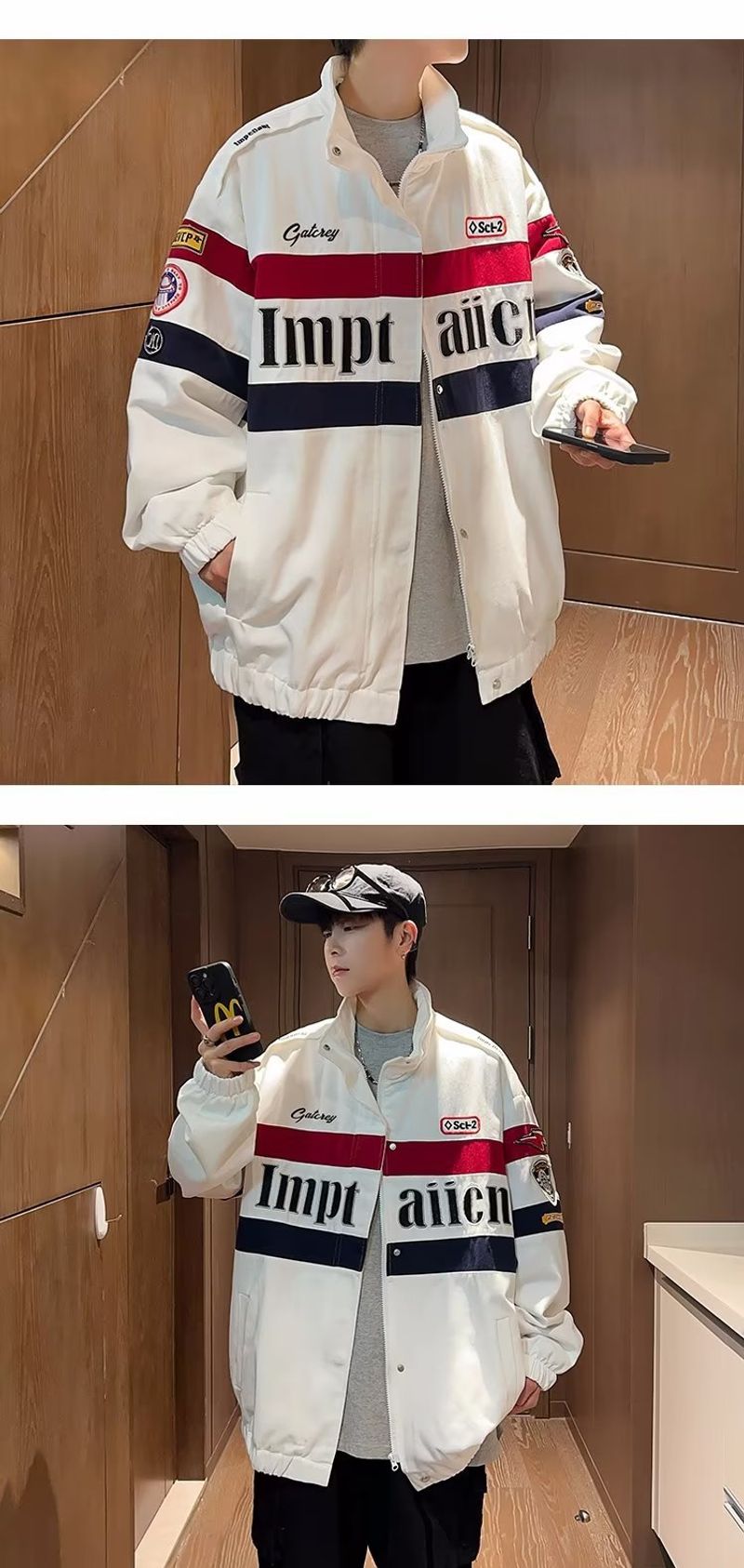 Baggy Racing Suit Trendy Baseball Jacket_voghion.com