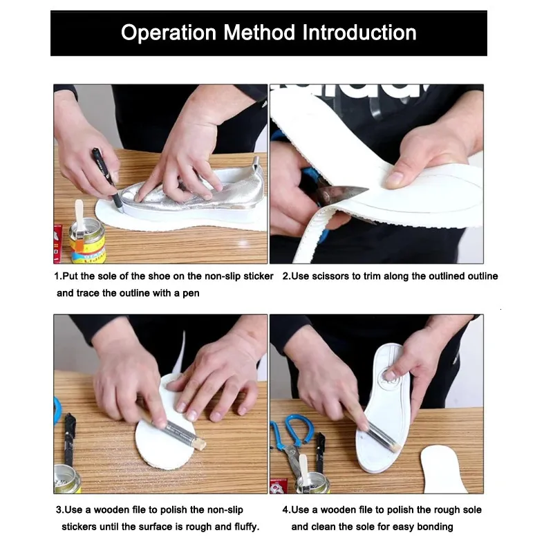 Semelles en caoutchouc pour chaussures, remplacement de semelle extérieure, patch de réparation de chaussures, antidérapant, résistant à l'usure, protection complète de la semelle, baskets_voghion.com