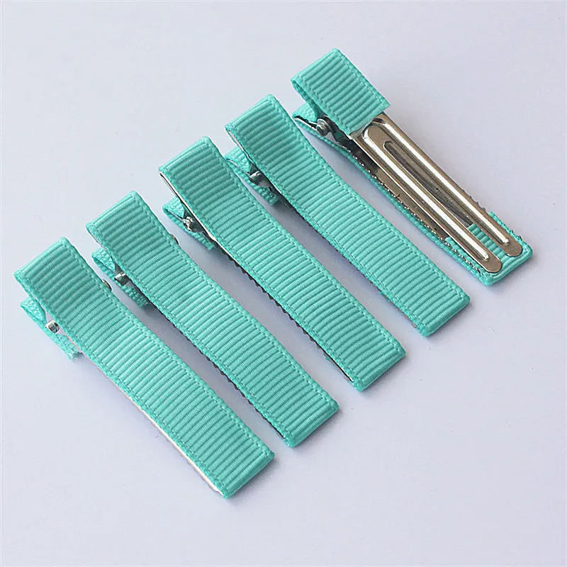 300pcs 5cm Grosgrain Ribbon Lined Alligator Hairpins for Princess Girls Ponytail Clips Children Metal Hair Barrettes_voghion.com